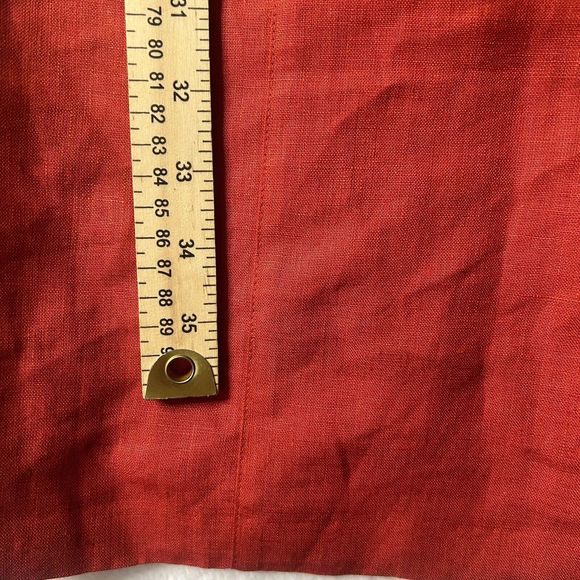 Country Line 34 M/L Women’s Embellished Linen Sheath Dress Red BulgarianART*snag - Picture 7 of 15